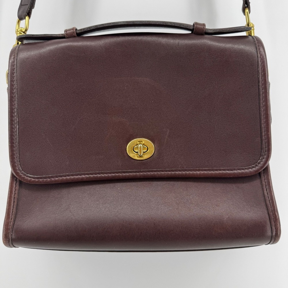 Vintage Coach Mahogany Brown Court Bag Convertible Crossbody 9870 Rare EUC - Picture 11 of 16